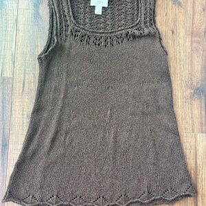 LOFT Brown Ribbed Tank Top